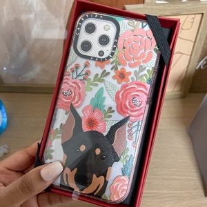 CASETiFY Pink Doberman Floral iPhone 12 Pro Max